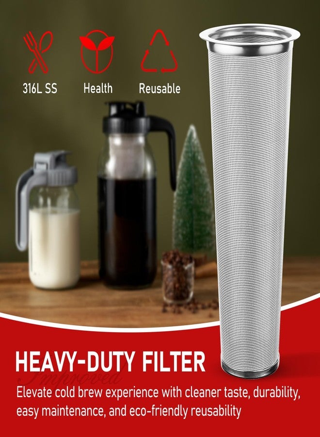 ماكينة تحضير القهوة الباردة بغطاء على شكل حرف V، سعة 64 أونصة، مزودة بفلتر من الفولاذ المقاوم للصدأ، إبريق متين خالٍ من مادة BPA لتحضير القهوة والشاي المثلج وشاي الشمس وعصير الليمون - Image 2